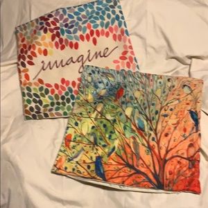 2 BEAUTIFUL & COLORFUL COVERS FOR THROW PILLOWS